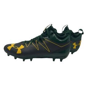 Under Armour Mens Nitro Football Shoes Green 1290962-013 Mid Top Cleats 12M New